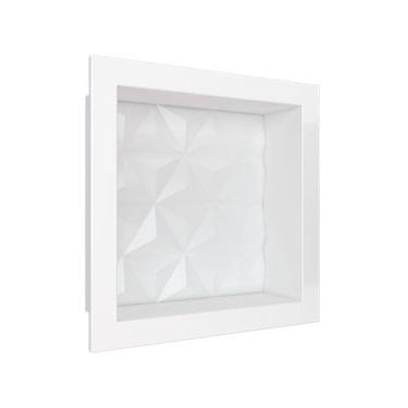 Imagem de Nicho Texturizado Marmore Sintético Cozimax - 30x30cm - Branco