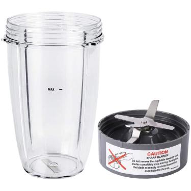 Imagem de Peças de substituição do liquidificador, copo 24OZ com lâmina extrator de substituição, compatível com liquidificadores Nutribullet 600W 900W