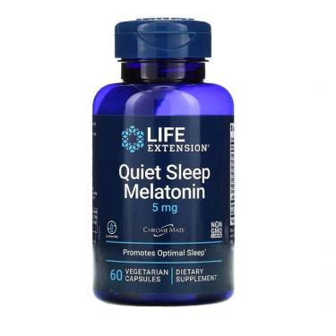 Imagem de Melatonina, 5 Mg, Quiet Sleep, 60 Cápsulas, Life Extension