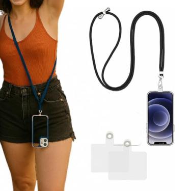 Imagem de Cordão para Celular Universal Ajustável, Alça de Pescoço Resistente, Compatível com Capinhas, Cordinha Antifurto, Suporte para Smartphone, Corda de Segurança - NRSHOP