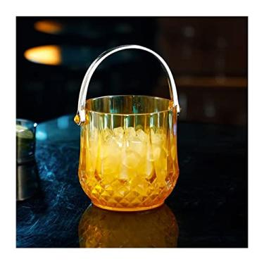 Imagem de FTOQWZXV Baldes de gelo balde de gelo cor acrílico champanhe balde armazenamento cubos de gelo balde casa pequeno balde de gelo adequado para 1 garrafa de vinho champanhe ou cerveja gelo BUC