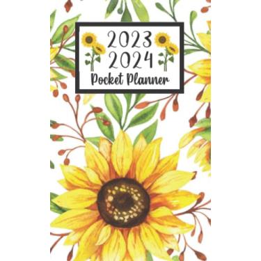 Imagem de 2023 2024 pocket planner For Purse Sunflower Lovers: 2 year Pocket Calendar January 2023 to December 2024 | 24 Months Monthly Planner & Organizer For ... Holidays | Sunflower Floral Pattern cover