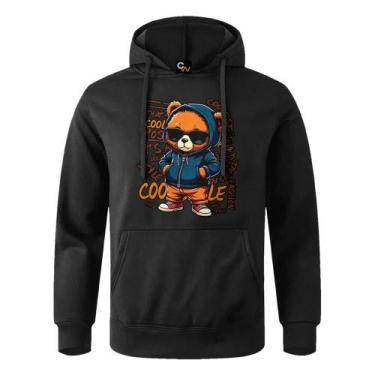 Imagem de Moletom Canguru Blusa De Frio Estampada Urso Fashion Cool Casaco Mascu