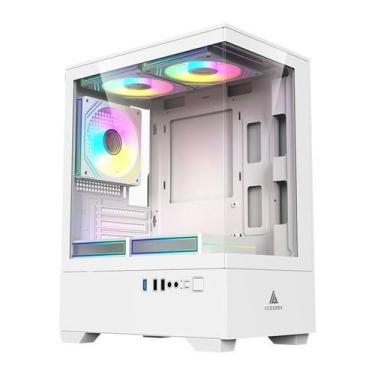 Imagem de Gabinete Gamer Acegeek Shadow, Mid-Tower, Lateral de Vidro, Branco, AG