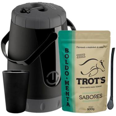 Imagem de Kit Tereré Trot'S Garrafa Cuia Bomba E Erva Menta E Boldo