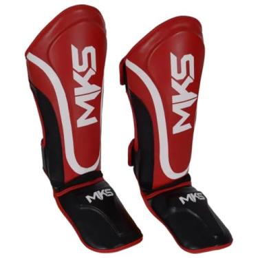 Imagem de Caneleira de Muay Thai Kickboxing Prospect MKS Preto e Vermelho (GG)