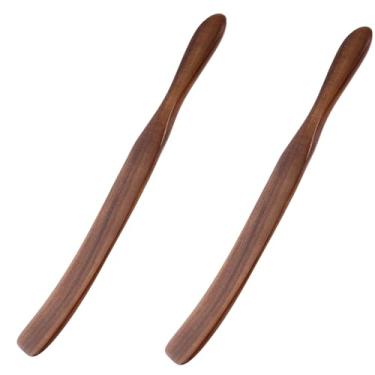 Imagem de 2 Unidades Pá De Madeira Cabo Longo Estilo Europeu Colher De Cozinha De Madeira Pá De Bambu Utensílio De Cozinha Natural Espátula De Cozimento Esguicho De Madeira Panela Salada