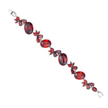 Imagem de Bracelete Zircônia BL0282 - Akasaki, Prateado, Vermelho