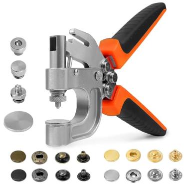 Imagem de Sopnom Kit De Botões De Pressão De Couro, Kit De Fechos De Pressão Para Serviços Pesados, Alicate De Pressão E Botões De Couro De 12,5 Mm, 4 Cores, 40 Conjuntos De Botões De Pressão Para Tecido, Rou
