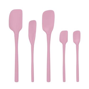 Imagem de Conjunto de 5 utensílios de cozinha de silicone resistente ao calor e espátula Flex-Core – Inclui espátula antiaderente, colher, raspador de pote e mini | Cozinha sem BPA | Design ergonômico