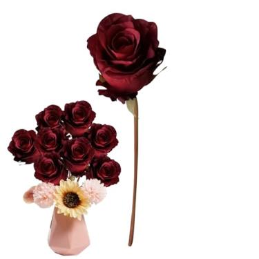 Imagem de Rosas Artificiais, Plantas Falsas Realistas e Flores de Seda, Decoração Floral Longa Duração Para Jardim Casamentos Festas Mesas De Hotel