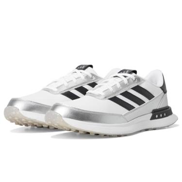 Imagem de adidas Tênis de golfe feminino Golf S2g 25 Couro Spikeless, Calçado Branco/Noite Indigo/Cinza Dois, 35