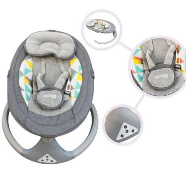 Imagem de Cadeirinha de balanço automático infantil c/ bluetooth happyful cinza 