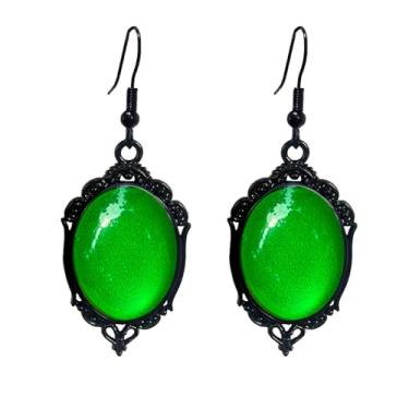 Imagem de Brincos de camafeu gótico para mulheres vintage vermelho preto cristal brincos de cristal escuro stardust brinco punk misterioso joia de feriado de Halloween, One Size, Metal, Sem pedra preciosa