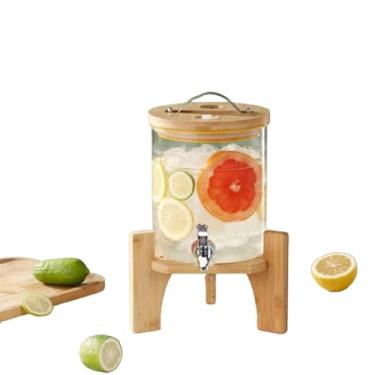 Imagem de Barril de bebidas self-service, barril de coquetel, barril de chá de frutas de vidro, barril de cerveja, recipiente de barril de suco com torneira,2.5L