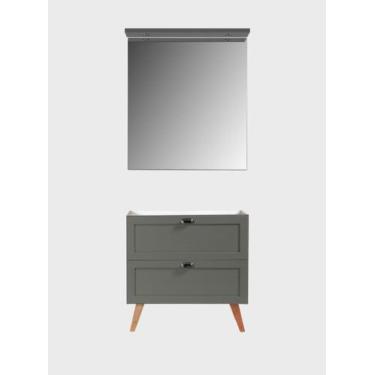 Imagem de Gabinete para Banheiro com Espelheira 80cm Retro Mdf Milano - On Móvei