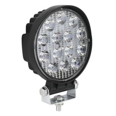 Imagem de Farolete Milha Led Redondo 42w 14 Leds Auxiliar Agricola Colheitadeira