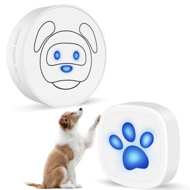 Imagem de Whimsii Campainha para cães, campainha sem fio para sair, botões à prova d'água IP55, 55 melodias, 4 níveis de volume e alcance de 289 m (branco, 1 receptor 1 transmissor)