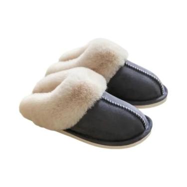 Imagem de Chinelo de Inverno Feminino Quente - Pele Sintética com Interior de Pe