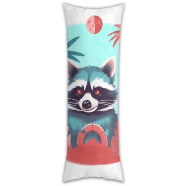 Imagem de Capa de travesseiro corporal de avatar de guaxinim, ultramacia, respirável, longa, 137 x 50 cm, fronha decorativa com zíper oculto, capas de almofada para sofá de quarto
