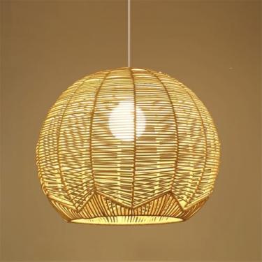 Imagem de OUFULA Contemporary Vine Art Weaving Pendant Lamp LED FashionCriatividade Restaurant Bar Counter Cafe Bar Homestay Tea Room Decoração Light (C D50CM)