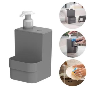 Imagem de Dispenser Para Detergente Suporte Para Esponja Higiênico Dosador 500ml