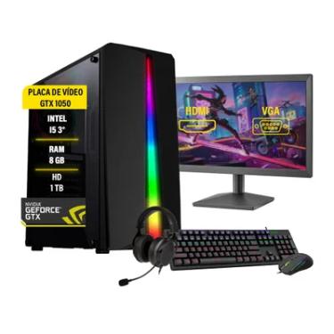 Imagem de Pc Gamer Completo Maximus Intel Core i5-3330 3.0GHz, 8GB RAM DDR3, GTX 1050Ti 4GB, HD 1TB + SSD 120GB, Windows 10 + Monitor 19" + Kit Gamer
