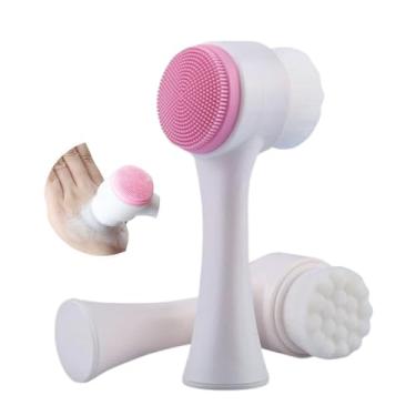 Imagem de Escova de Limpeza Facial 2 em 1 com Massageador de Silicone – Skincare Diário com Limpeza Suave e Profunda