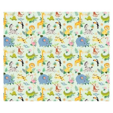 Imagem de Papel de Parede Adesivo Infantil Safari Animais Quarto Bebe - 700pcm -