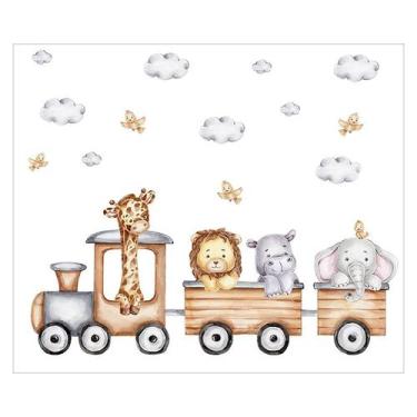 Imagem de Papel de Parede Adesivo Infantil Animais Safari Quarto Criança - 668pc