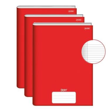 Imagem de Caderno Brochura Grande Capa Dura 96 Folhas Kit 3un Stiff Escolar Educ