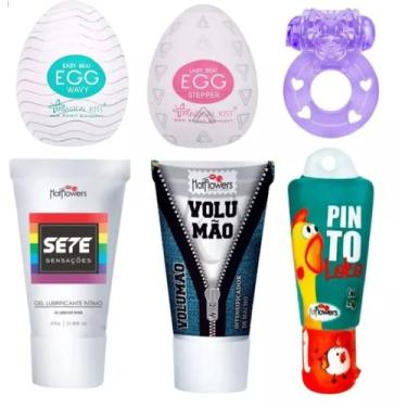 Imagem de Kit Egg Masturbador Masculino + Gel Funcional Excitante + Anel Peniano