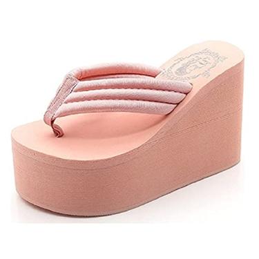 Imagem de Like-know-like Sandálias Femininas De Cunha, Sandálias Plataforma, Chinelos De Cunha Grossos, Sandálias Femininas, Rosa, Eua 9