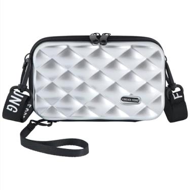 Imagem de Felite Fnn Mini bolsa transversal feminina - bolsa pequena para celular com alça ajustável, bolsa cosmética de plástico leve, Prata, One Size, Mini bolsa transversal