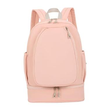 Imagem de predolo Bolsa de Tênis com Compartimento para Sapatos, Mochila para Laptop, Mochila Esportiva, Bolso Lateral para Treino, Remos, Pickleball, Acampamento, Rosa