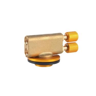 Imagem de Generic Válvula de controle de queimador de gás de cilindro plano, encaixe de metal, cabeça dupla para acampamento, caminhadas, cozinha, churrasco