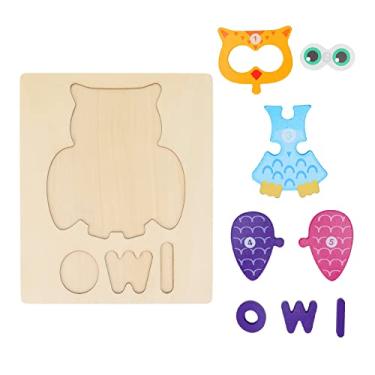 Imagem de Brinquedo de Quebra-cabeças, Quebra-cabeças de Animais de Madeira, Brinquedo de Desenvolvimento Intelectual de Cognição Colorida Com Bordas Mais Suaves Incorporadas para Crianças Pequenas