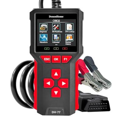 Imagem de DonosHome Scanner OBD2 2 em 1 + testador de bateria 5-36 V 20-3300 CCA > 99,8% precisão 3,2 polegadas cores tela OBD2/EOBD ferramenta de diagnóstico leitor de código do motor EVAP diagnóstico digital DTC para carro motocicleta e caminhão