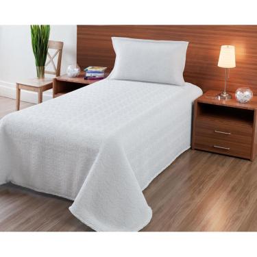 Imagem de Cobre Leito Colcha Branca Kit Classic Fascinio Solteiro