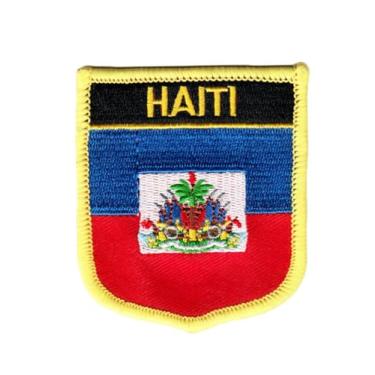 Imagem de Ruoming 1 PÇ Patch de bandeira do Haiti bordado a ferro ou costurado, tático, militar, nacional do Haiti (Haiti)