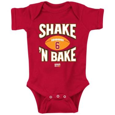 Imagem de Vestuário de bebê Shake N Bake para fãs de futebol TB (NB-7T) (macacão vermelho, 6 meses)