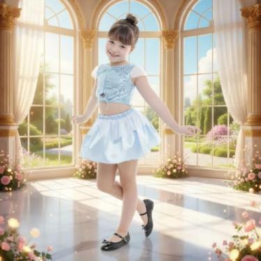 Imagem de Fantasia Princesa Cinderela Cropped e Saia Tamanho: M - 5 a 8 Anos