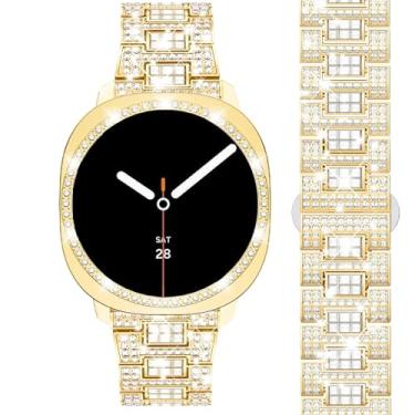 Imagem de SUPOIX Pulseira com capa compatível apenas com Samsung Galaxy Watch 8 de 40 mm, 20 mm feminina de 20 mm e capa protetora de policarbonato para Galaxy Watch 8 de 40 mm (ouro/40 mm)