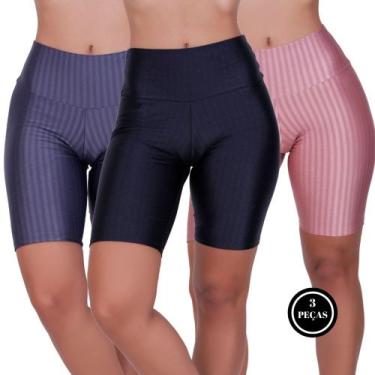 Imagem de Kit 3 Bermuda Fitness de Academia 3D Feminino Sofia- c10 KIT 3 BERMUDA