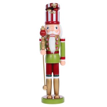 Imagem de STOBAZA Enfeite de quebra-nozes de Natal de 23 cm, boneco de quebra-nozes de madeira, rei, soldado, biscoito de nozes, artigos de festa de Natal, mesa de centro de mesa