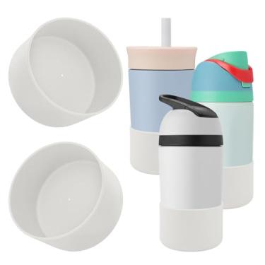 Imagem de 2 peças de bota protetora de silicone compatível com garrafa de água Owala Kids de 473 g/396 g e copo de 340 g, protetor de capa de proteção antideslizante e antiarranhões para crianças