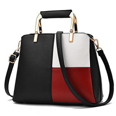 Imagem de JHVYF Bolsa feminina Claissic com alça superior, bolsa transversal casual, C - preto, Medium