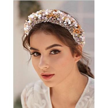 Imagem de Bandana acolchoada de cristal para mulheres rosa-vermelha bea - HUOGUO