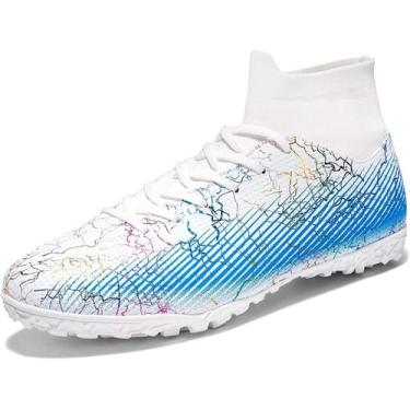 Imagem de Tênis de futebol masculinos de futebol com pontas longas, couro e borr