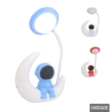 Imagem de Luminária de Mesa 26cm Astronauta e LUA LED Color - Tudo em Caixa